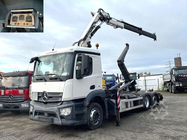 Autokran MERCEDES-BENZ Antos 2543 L 6x2 Abrollkipper mit Kran Funk+Grei