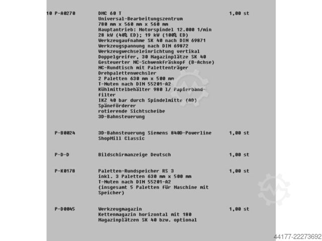 Universal Bearbeitungszentrum DMG MORI DMC 60 T RS 3