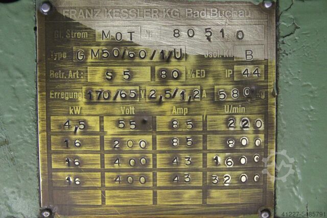 DC motor 16 kW 220-3200 rpm Kessler GM50/60/1/U