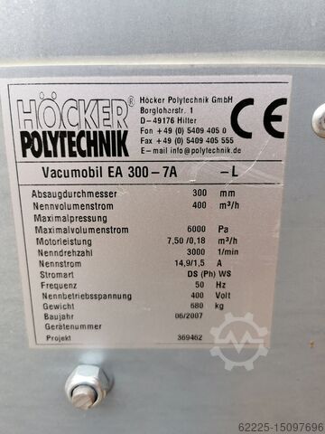Staubabscheider, Staubabsaugung Höcker Polytechnik Vacumobil EA 300-7A