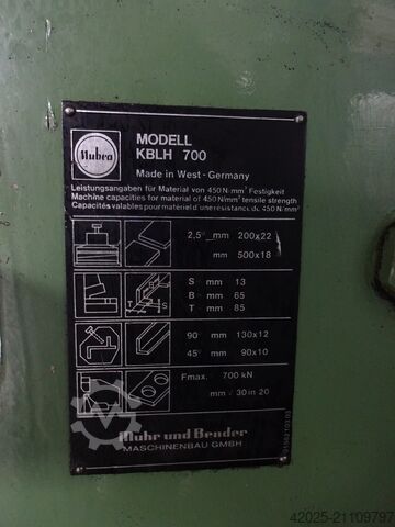 Profilstahlschere MUBEA KBLH 700