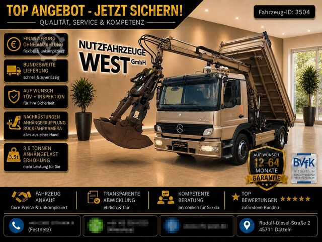 Tipper truck MERCEDES-BENZ Atego 1224 *Kipper+Hiab Kran+ Funk+ Greifer
