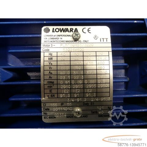 Lowara Motor Lowara PLM180RB5/3220 Motor SN 53026VE00 50Hz