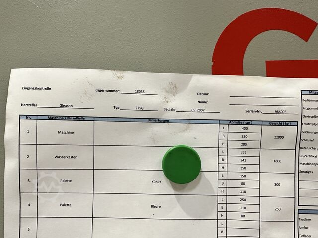 Kegelradschleifmaschine Gleason Phoenix 275 G