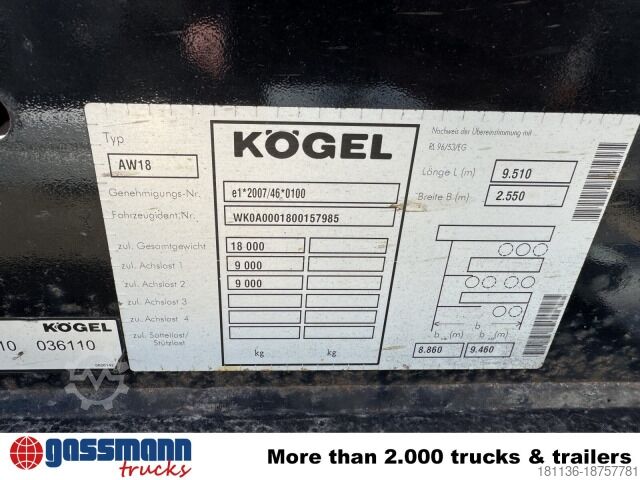 Anhänger-Wechselfahrgestell Koegel AW 18
