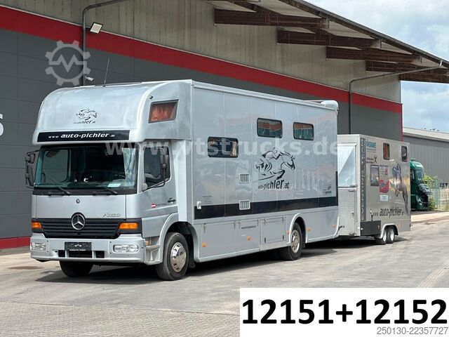 Cattle truck MERCEDES-BENZ Atego 1218L Pferdetransporter + Gimmel Anh.