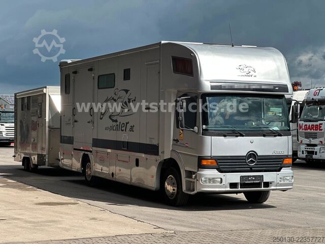 Cattle truck MERCEDES-BENZ Atego 1218L Pferdetransporter + Gimmel Anh.