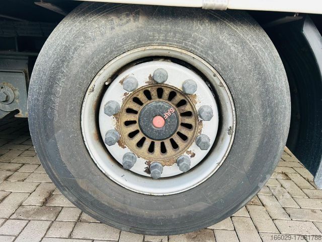 Open semitrailer with tarp Mega Gabelstaplertransporter Ladebordwand9t