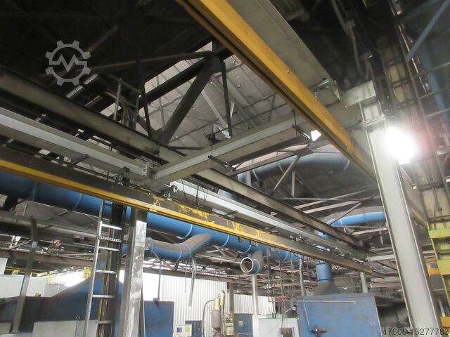 Kranhimmel Kran Hallenkran Kranbahn Demag Erikkila Portalkran 20x4m 3x0,5t Demag Kettenzug 3x500KG Stahlbau Stützen