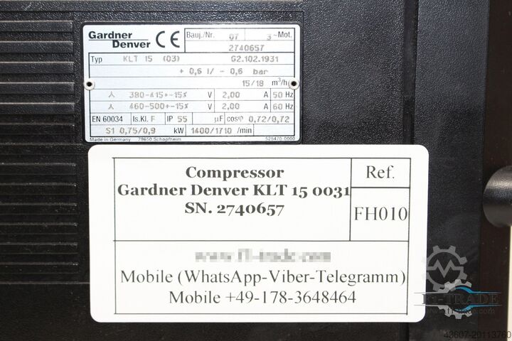 Kompressor / Compressor Gardner Denver KLT 15 (03)