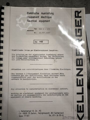 Innen- und Außenrundschleifmaschine KELLENBERGER 600U-175