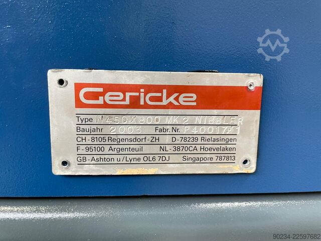 Gericke Typ N450X800 MK2 Edelstahl / Baustahl Nibbler GERICKE N450X800 MK2