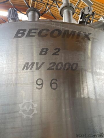 Becomix Type MV-2000 Edelstahl-Vakuum-Vormisch-Prozessbehälter, 2.000 Liter BECOMIX MV-2000