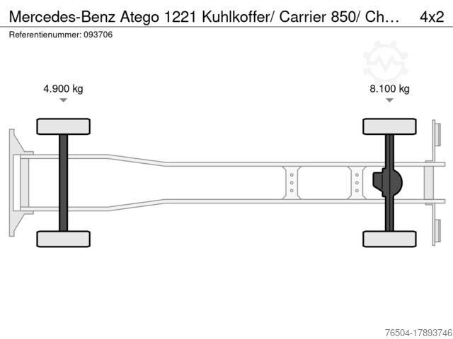 Refrigerated/freezer transport Mercedes-Benz Atego 1221 Kuhlkoffer/ Carrier 850/ Chereau/ AT...
