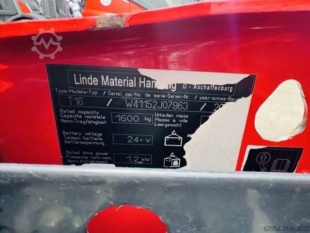 Niederhubwagen Linde T 16 Batterie Bj.21 75%