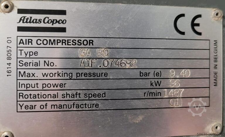 Schraubenkompressor Atlas Copco GA90 FF