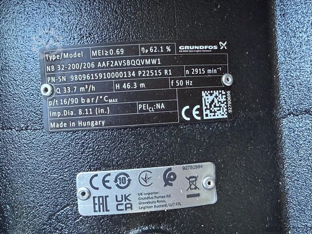 Vakuumpumpe Blockpumpe Kreiselpumpe Grundfos NB 32-200/206