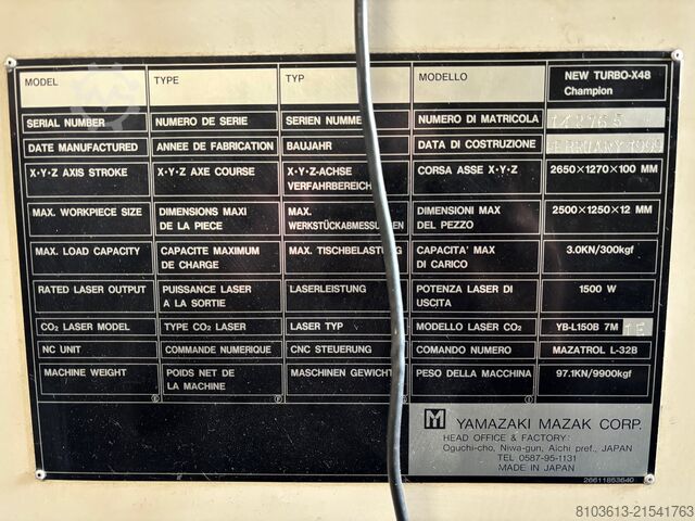 Laserschneidmaschine Mazak NTX-48
