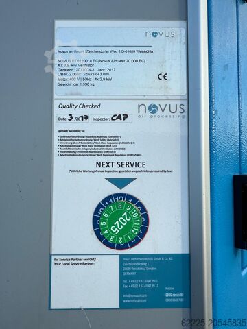 Filterbelüftung, Rauchabsaugung Novus Novus Airtower 20.000 EC