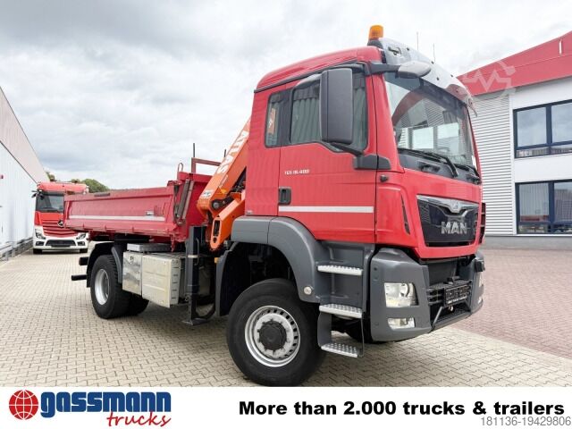 Kipper LKW MAN TGS 18.400 4x4 BB, Navi, Kran Atlas 120.2E-A3L,
