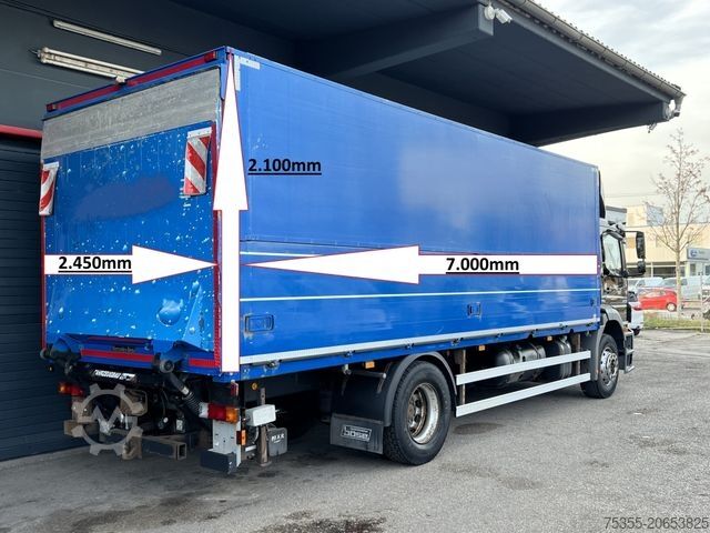 Beverage truck MERCEDES-BENZ Axor 1833 7m Koffer 2x Schwenkwand LBW Or.382'km