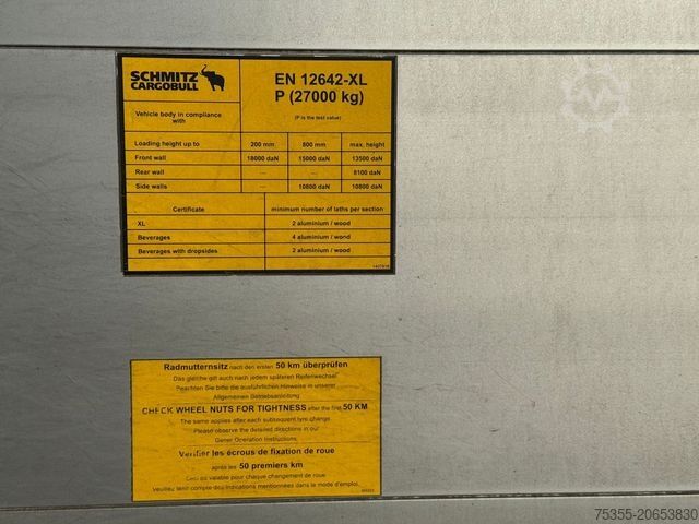 Open semitrailer with tarp SCHMITZ CARGOBULL SCS24/L 13.62 E B 1.Hand Liftachse Edscha Portal
