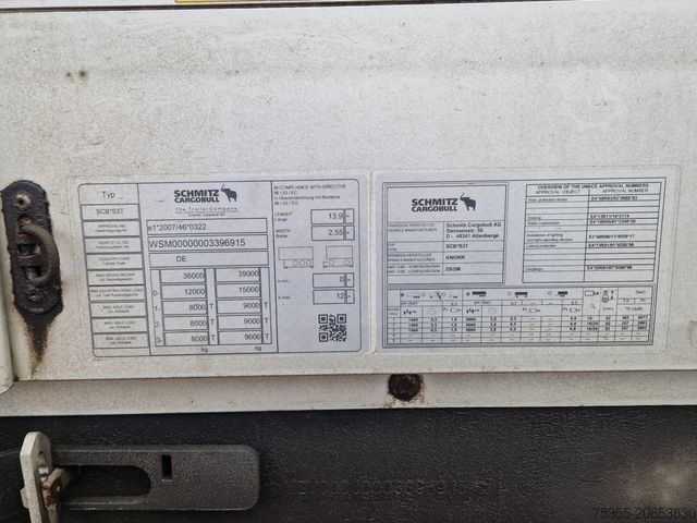 Open semitrailer with tarp SCHMITZ CARGOBULL SCS24/L 13.62 E B 1.Hand Liftachse Edscha Portal