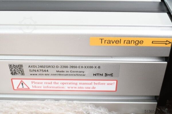 Parallelachse, Getriebe, L=265cm NTN SNR AXDL240ZGR32-D-2200-2650-E0-XX00-X-B