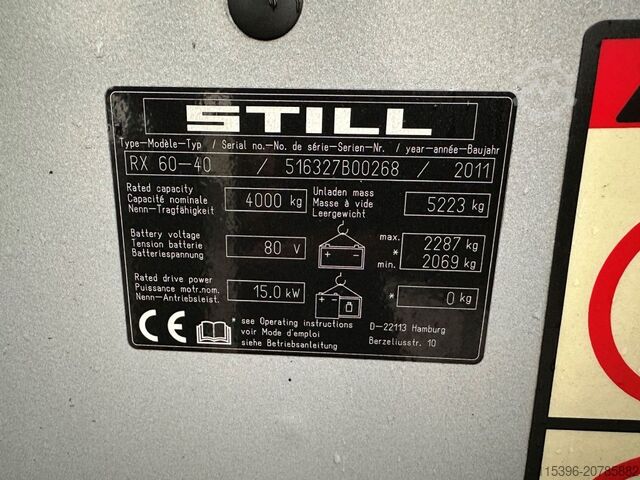 Elektro 4 Rad-Stapler Still RX 60-40 - TRIPLEX 6,5 m