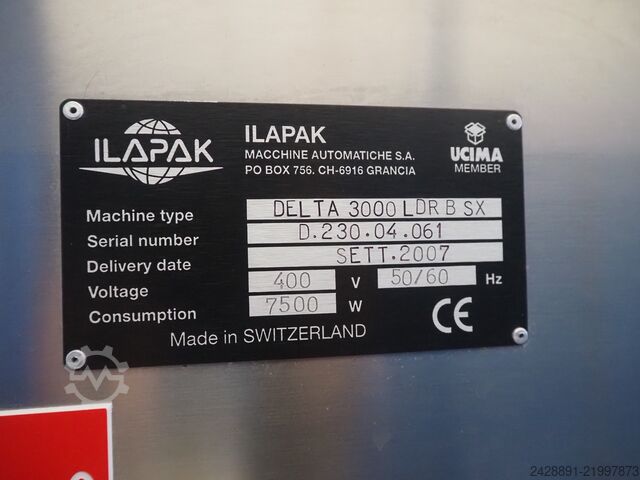 Flowpack packaging machine ILAPAK DELTA 3000 LDR B SX