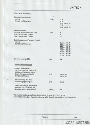 Fräsmaschine UNITECH FSS 315 - S7