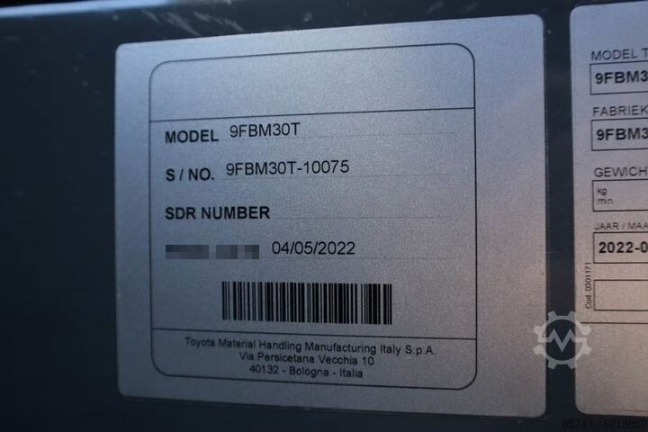 Forklift Toyota 9FBM30T Valid inspection, *Guarantee! Electric, 47