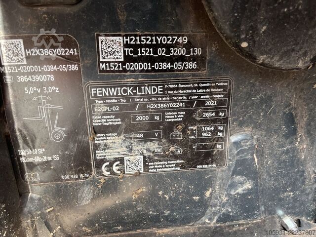 Electric 4-wheel forklift Linde E20PL-02