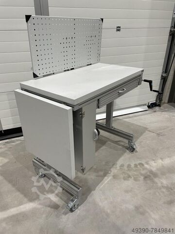 ESD electrostatically protected workbench, height-adjustable work table, electric workbench, work ta HANDKE Industrie Technik