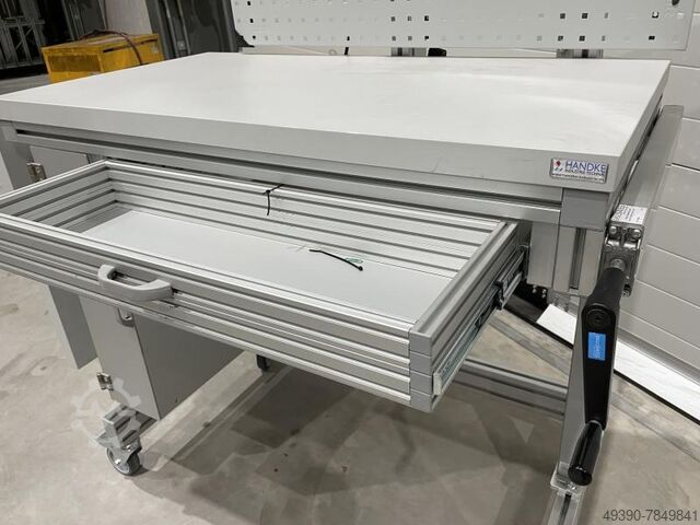 ESD electrostatically protected workbench, height-adjustable work table, electric workbench, work ta HANDKE Industrie Technik