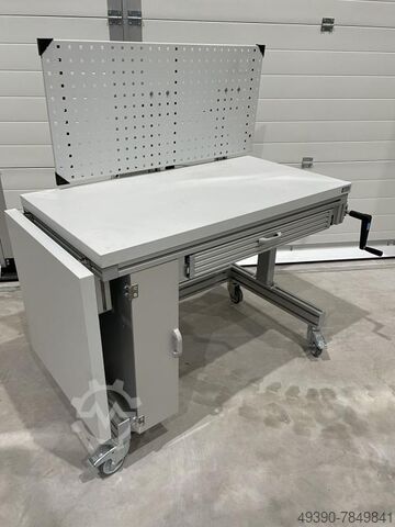 ESD electrostatically protected workbench, height-adjustable work table, electric workbench, work ta HANDKE Industrie Technik 