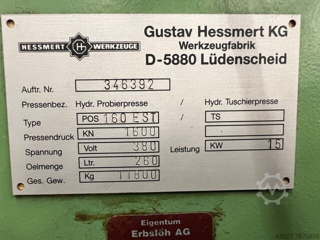 Spotting Press HESSMERT 160 EST