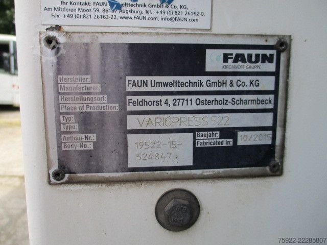 Garbage truck MERCEDES-BENZ 2630 Econic Faun Variopress + Zöller