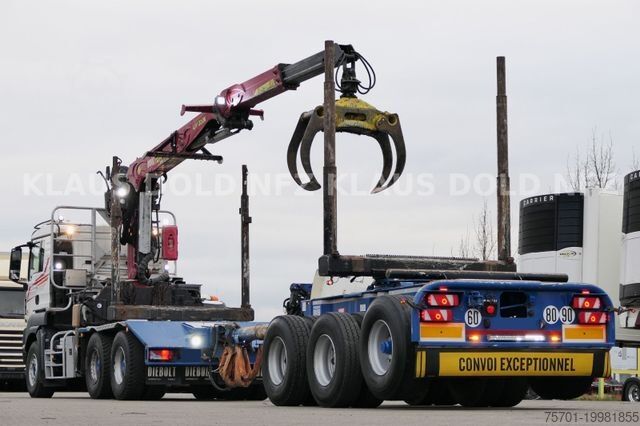 Logging truck MAN TGS 33.500 Holztransport Kran Langholznachläufer