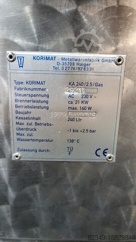 Meat processing machine Korimat Druckkochkessel Autoklav KA-240