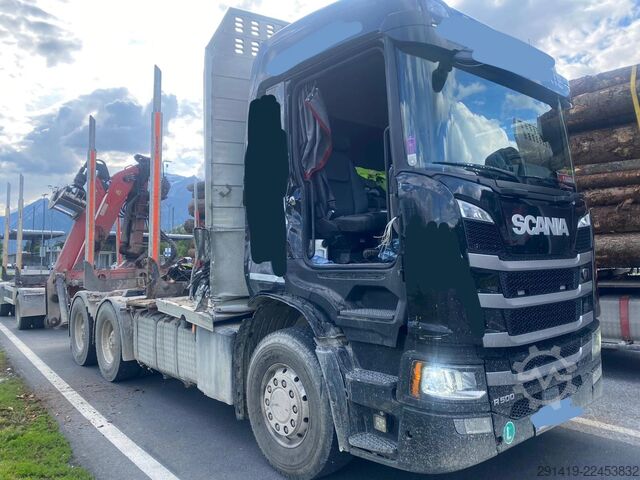 Logging truck SCANIA R500 6x4 Holzlkw mit Epsilon Kran Bj 2019
