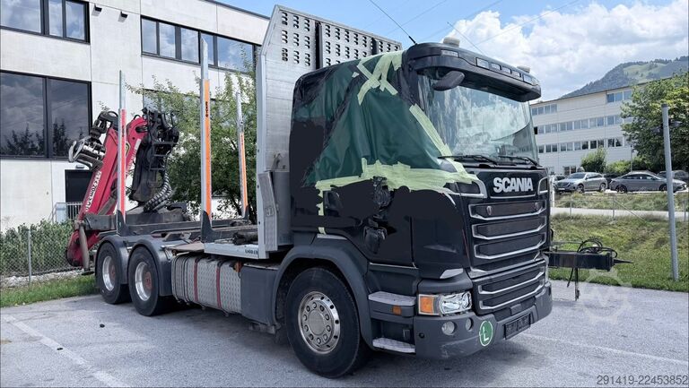 Logging truck SCANIA R490 6x4 Holzlkw mit Epsilon Kran Bj 2017