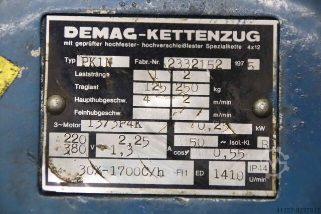 Kettenzug 125/250 kg Demag PK1N