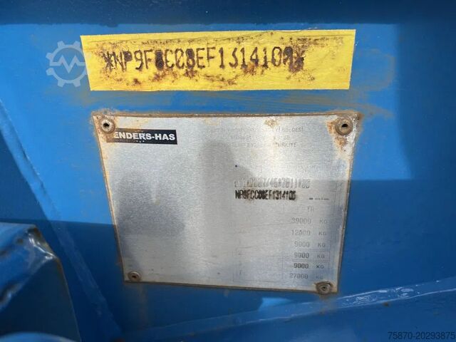Container transportation RENDERS-HAS O4/DA 08 EURO 800 CONTAINERCHASSIS