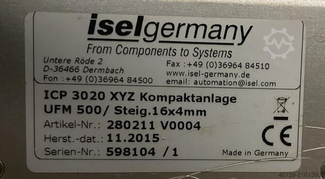 Werkstattausrüstung WEINIG ISEL 3020 XYZ TEMPLATE MAKER