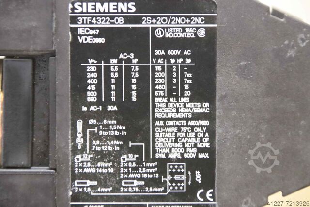 Contactor Siemens 3TF4322-0BB4