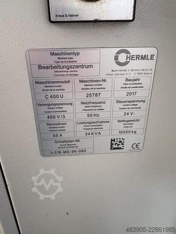 Universal machining center HERMLE C 400 U 5-AXIS
