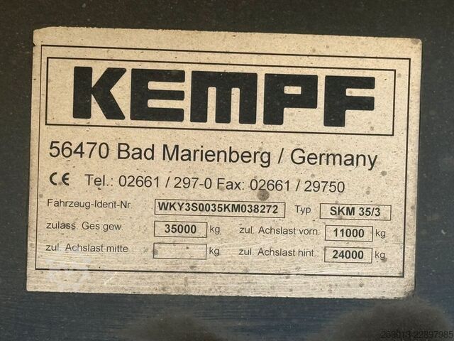 Tipper semitrailer KEMPF SKM 35/3 Kippauflieger 3 Achse