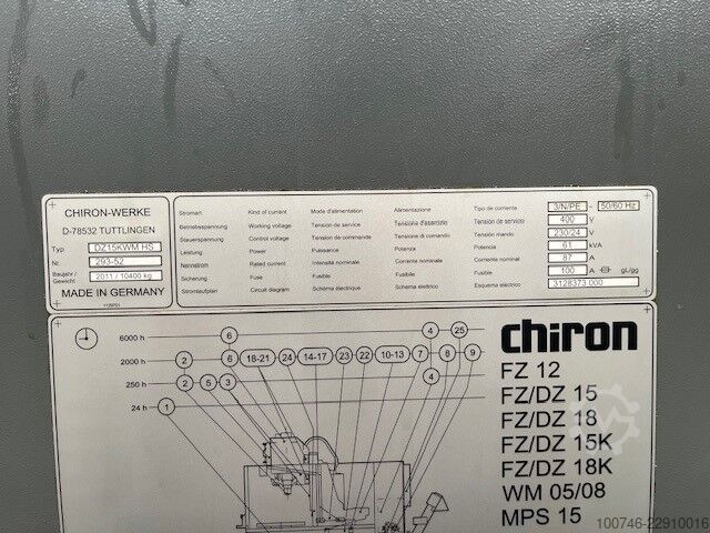 Vertical machining center CHIRON DZ15KWM HS
