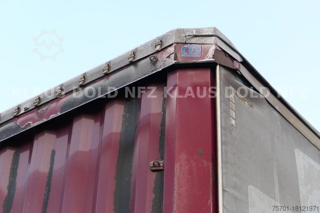 Open semitrailer with tarp KRONE Pritsche Plane XL MegaLiner BPW Edscha Bordwände